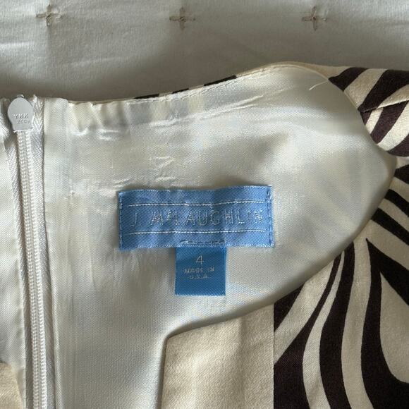 J. McLaughlin Sleeveless Sheath Dress Women's 4 | Brown & Cream | EUC - Picture 8 of 13